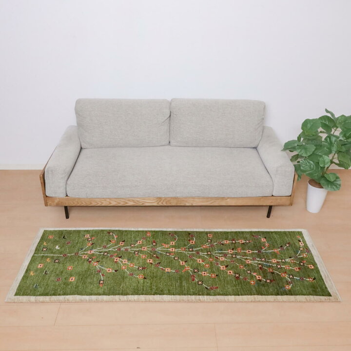 楽天市場】ギャッベ イラン製 リビングサイズ 205×72cm 手織り 天然 
