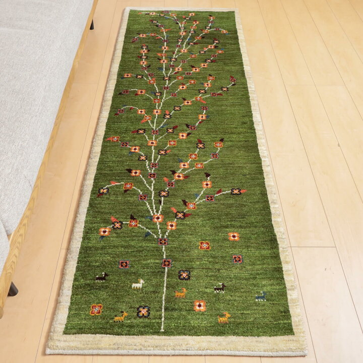楽天市場】ギャッベ イラン製 リビングサイズ 205×72cm 手織り 天然 
