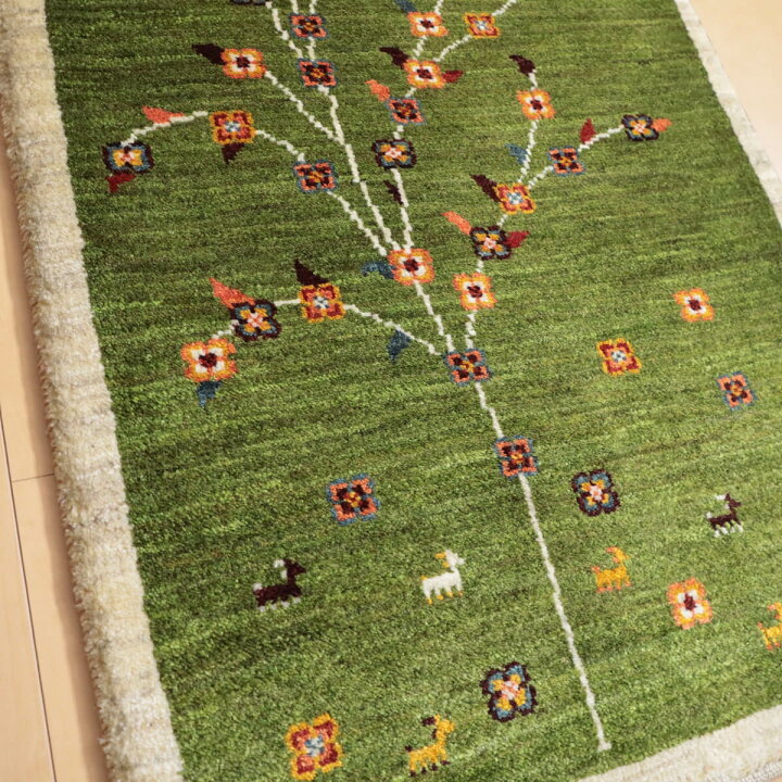 楽天市場】ギャッベ イラン製 リビングサイズ 205×72cm 手織り 天然 