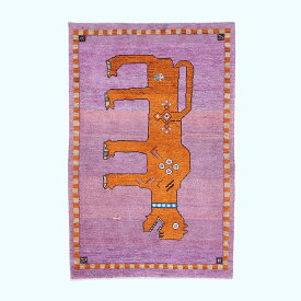 ギャッベ イラン製 リビングサイズ 126×83cm 手織り 天然 ウール100% 長方形 草木染 おしゃれ かわいい モダン ナチュラル 北欧 ラグ 絨毯 マット ラグマット カーペット ギャベ 床暖房対応 ホットカーペット対応 （HS-70112）