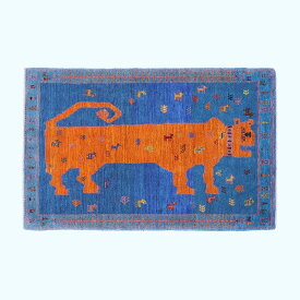 ギャッベ イラン製 リビングサイズ 123×80cm 手織り 天然 ウール100% 長方形 草木染 おしゃれ かわいい モダン ナチュラル 北欧 ラグ 絨毯 マット ラグマット カーペット ギャベ 床暖房対応 ホットカーペット対応 （HS-70113）