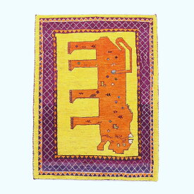 ギャッベ イラン製 リビングサイズ 114×84cm 手織り 天然 ウール100% 長方形 草木染 おしゃれ かわいい モダン ナチュラル 北欧 ラグ 絨毯 マット ラグマット カーペット ギャベ 床暖房対応 ホットカーペット対応 （HS-70117）