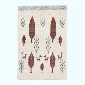 ギャッベ イラン製 リビングサイズ 122×82cm 手織り 天然 ウール100% 長方形 草木染 おしゃれ かわいい モダン ナチュラル 北欧 ラグ 絨毯 マット ラグマット カーペット ギャベ 床暖房対応 ホットカーペット対応 （HS-70118）