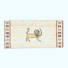 ギャッベ イラン製 リビングサイズ 83×39cm 手織り 天然 ウール100% 長方形 草木染 おしゃれ かわいい モダン ナチュラル 北欧 ラグ 絨毯 マット ラグマット カーペット ギャベ 床暖房対応 ホットカーペット対応 （HSS-70097）