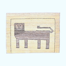 ギャッベ イラン製 リビングサイズ 97×74cm 手織り 天然 ウール100% 長方形 草木染 おしゃれ かわいい モダン ナチュラル 北欧 ラグ 絨毯 マット ラグマット カーペット ギャベ 床暖房対応 ホットカーペット対応 （HSS-70101）