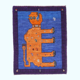 ギャッベ イラン製 リビングサイズ 84×65cm 手織り 天然 ウール100% 長方形 草木染 おしゃれ かわいい モダン ナチュラル 北欧 ラグ 絨毯 マット ラグマット カーペット ギャベ 床暖房対応 ホットカーペット対応 （HSS-70104）