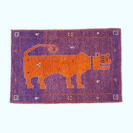 ギャッベ イラン製 リビングサイズ 97×65cm 手織り 天然 ウール100% 長方形 草木染 おしゃれ かわいい モダン ナチュラル 北欧 ラグ 絨毯 マット ラグマット カーペット ギャベ 床暖房対応 ホットカーペット対応 （HSS-70116）