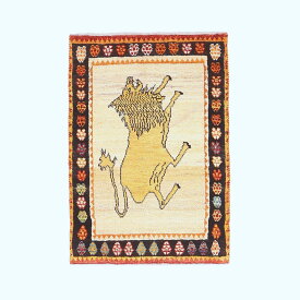 ギャッベ イラン製 リビングサイズ 93×65cm 手織り 天然 ウール100% 長方形 草木染 おしゃれ かわいい モダン ナチュラル 北欧 ラグ 絨毯 マット ラグマット カーペット ギャベ 床暖房対応 ホットカーペット対応 （HSS-70121）