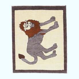 ギャッベ イラン製 リビングサイズ 107×86cm 手織り 天然 ウール100% 長方形 草木染 おしゃれ かわいい モダン ナチュラル 北欧 ラグ 絨毯 マット ラグマット カーペット ギャベ 床暖房対応 ホットカーペット対応 （HSS-70123）