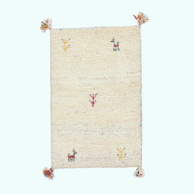 ギャッベ イラン製 リビングサイズ 59×37cm 手織り 天然 ウール100% 長方形 草木染 おしゃれ かわいい モダン ナチュラル 北欧 ラグ 絨毯 マット ラグマット カーペット ギャベ 床暖房対応 ホットカーペット対応 （HSS-70207）