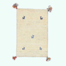 ギャッベ イラン製 リビングサイズ 62×39cm 手織り 天然 ウール100% 長方形 草木染 おしゃれ かわいい モダン ナチュラル 北欧 ラグ 絨毯 マット ラグマット カーペット ギャベ 床暖房対応 ホットカーペット対応 （HSS-70209）