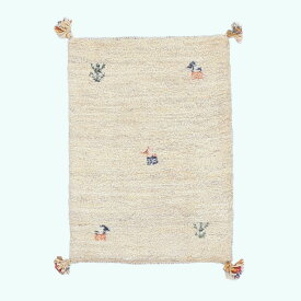 ギャッベ イラン製 リビングサイズ 57×42cm 手織り 天然 ウール100% 長方形 草木染 おしゃれ かわいい モダン ナチュラル 北欧 ラグ 絨毯 マット ラグマット カーペット ギャベ 床暖房対応 ホットカーペット対応 （HSS-70210）