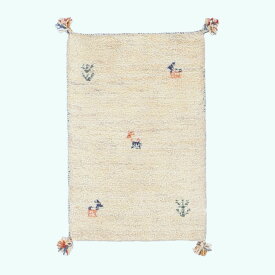 ギャッベ イラン製 リビングサイズ 60×39cm 手織り 天然 ウール100% 長方形 草木染 おしゃれ かわいい モダン ナチュラル 北欧 ラグ 絨毯 マット ラグマット カーペット ギャベ 床暖房対応 ホットカーペット対応 （HSS-70219）