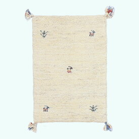 ギャッベ イラン製 リビングサイズ 60×41cm 手織り 天然 ウール100% 長方形 草木染 おしゃれ かわいい モダン ナチュラル 北欧 ラグ 絨毯 マット ラグマット カーペット ギャベ 床暖房対応 ホットカーペット対応 （HSS-70226）