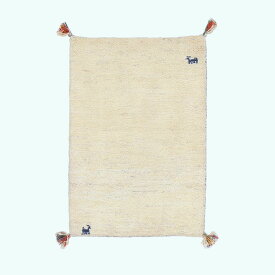 ギャッベ イラン製 リビングサイズ 88×60cm 手織り 天然 ウール100% 長方形 草木染 おしゃれ かわいい モダン ナチュラル 北欧 ラグ 絨毯 マット ラグマット カーペット ギャベ 床暖房対応 ホットカーペット対応 （HSS-70234）