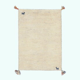 ギャッベ イラン製 リビングサイズ 85×60cm 手織り 天然 ウール100% 長方形 草木染 おしゃれ かわいい モダン ナチュラル 北欧 ラグ 絨毯 マット ラグマット カーペット ギャベ 床暖房対応 ホットカーペット対応 （HSS-70239）