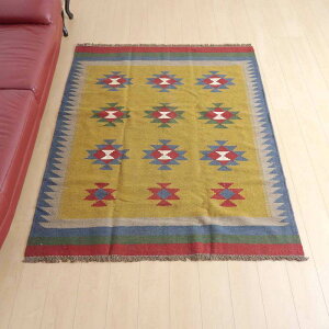 CEV[YY L rOTCY 195×147cm D O E[ 100% ėp 􂦂 _CjO xbh[ zbgJ[ybgΉ g[Ή O}bg O~ L kilim  ii