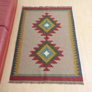 CEV[YY L ANZgTCY 147×101cm D O E[ 100% 􂦂 rO _CjO xbh[ zbgJ[ybgΉ g[Ή O}bg O~ L kilim i