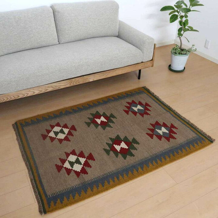 楽天市場】イラン・シラーズ産 キリム アクセントサイズ 143×103cm  