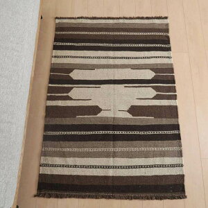 イラン・シラーズ産 キリム アクセントサイズ 151×106cm 手織り ラグ ウール 100% おしゃれ 北欧 ナチュラル 洗える リビング ダイニング ベッドルーム ラグマット 絨毯 キリム柄 kilim (品番:KM-9