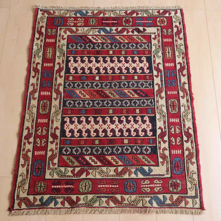 新品！【ナイン/ミニラグ】40cm×60cm （楽天市場】ギャッベ イラン直 