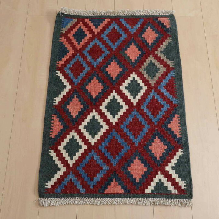楽天市場】キリム イラン製 玄関マット 93×63cm 手織り 小さめ ラグ 
