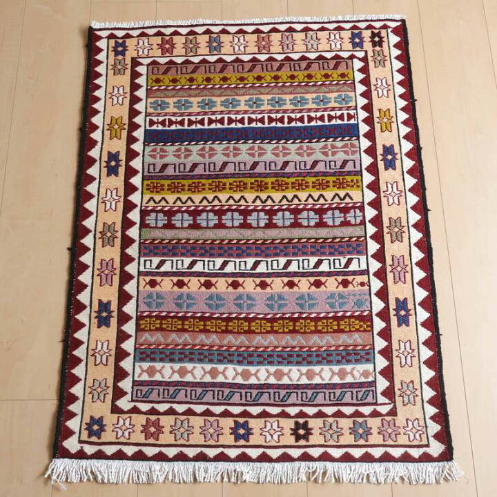 楽天市場】キリム イラン製 玄関マット97×72cm 手織り 小さめ ラグ 