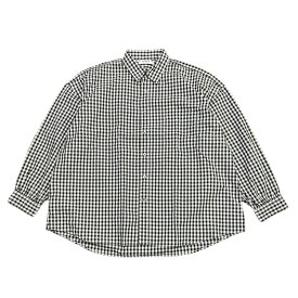 CATTA（カッタ） 別注 REGULAR WIDE GATHER SHIRT - GINGHAM BLACK レギュラーワイドギャザーシャツ ギンガムチェック ブラック