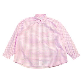 CATTA（カッタ） 別注 REGULAR WIDE GATHER SHIRT - GINGHAM PINK レギュラーワイドギャザーシャツ ギンガムチェック ピンク