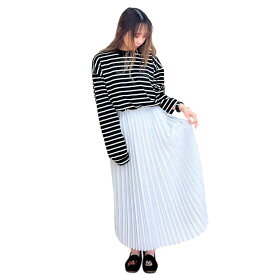 ITOCHI (イトチ) half way accordion pleated skirt 5.0.0 /アイスグレー ( レディース プリーツスカート )