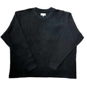 KANEMASA PHIL.�i�J�l�}�T�t�B���j18G Heavy Weight Garment Dye Waffle L/S BLACK DYE (���b�t�������O�X���[�u) KM25S-003