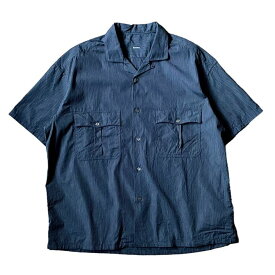 PORTER CLASSIC ( ポータークラシック ) KEROUAC PIN STRIPE SHIRT - NAVY ケルアックピンストライプシャツ ネイビー