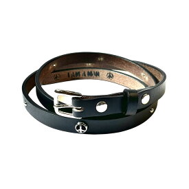 Porter Classic (ポータークラシック) WOLF’S HEAD PEACE BELT (15mm) - BLACK ウルフズヘッド ピースベルト - ブラック [PC-045-2250]