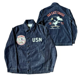 [2024年春夏] TOYS McCOY（トイズマッコイ) U.S.NAVY DENIM UTILITY JACKET SNOOPY "FAR EAST CRUISE" ジャケット スヌーピー カスタム [TMJ2404]