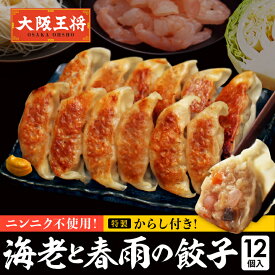 ＜大阪王将 新食感!海老と春雨の餃子 12個入(特製からし付き)＞ぎょうざ ギョウザ ギョーザ 冷凍餃子 冷凍食品 通販 お取り寄せグルメ 簡単 備蓄 中華 惣菜 仕送り