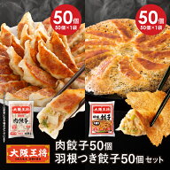 ＜大阪王将 肉餃子50個+羽根付き餃子50個セット＞ 羽根つき餃子 餃子 冷凍食品 冷凍餃子 ギョウザ ぎょう…
