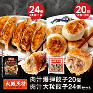 【期間限定30％OFFクーポン！4792円→3354円】＜大阪王将 肉汁爆弾餃子20個+肉汁大粒餃子24個＞ 冷凍食品…