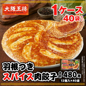 ＜大阪王将 羽根つきスパイス肉餃子1ケース40袋セット※同梱不可 ※ケース出荷＞ 冷凍食品 餃子 冷凍餃子 お取り寄せ グルメ