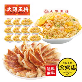 ＜大阪王将 エビ塩チャーハン12袋＆肉餃子セット＞送料無料 冷凍食品 餃子 ギョウザ 冷凍餃子 チャーハン お取り寄せ 中華 仕送り 炒飯
