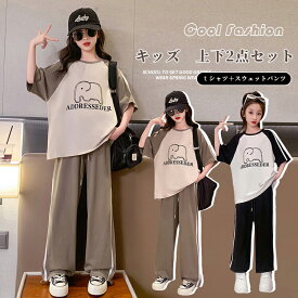 上下セット 女の子 キッズ 半袖Tシャツ スウェットパンツ 部屋着 パジャマ セットアップ 夏服 運動着 無地 春夏 ルームウェア 薄手 おすすめ おしゃれ シンプル