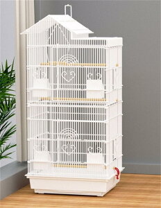 鳥カゴ 鳥かご バードケージ 鳥小屋 多頭飼い 複数飼い 止まり木 おもちゃ 省スペース 室内 飼育 止まり木付き 餌入れ付き ブランコ付き