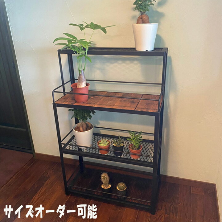 楽天市場】アイアン シェルフ ボタニカルシェルフ 4段 植物棚 幅800*高 