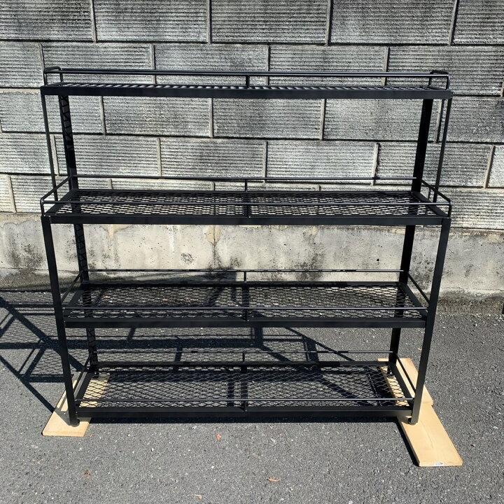 楽天市場】アイアン シェルフ 4段 ワイド 植物棚 幅1200*高さ1100*奥行 