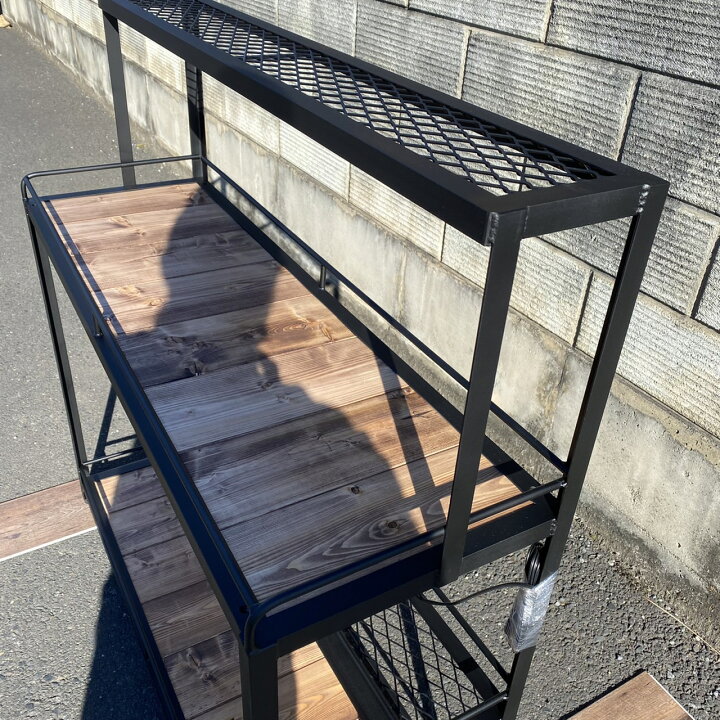 楽天市場】アイアン シェルフ 4段 ワイド 植物棚 幅1200*高さ1100*奥行 