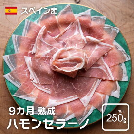 【スペイン産】9ヶ月熟成 ハモンセラーノ 250g 生ハム ワインに 大特価