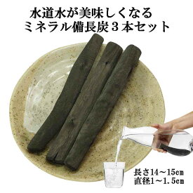 備長炭 浄水用 浄水 ミネラル備長炭 3本セット 楽天1位 おいしい水 ミネラルウォーター 浄水ポット 浄水ボトル 水筒 マグボトル 炊飯 備蓄米 お米 ごはん 塩素除去 浄化 消臭 脱臭 除湿 冷蔵庫 風水 置き炭 玄関 トイレ インテリア 雑貨 置物 飾り方 バーベキュー BBQ 炭