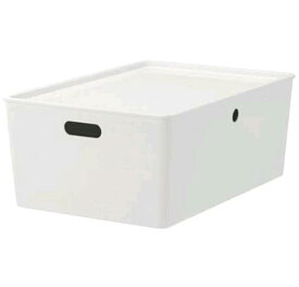 IKEA KUGGIS クッギス 収納ボックス, ふた付き, ホワイト37x54x21 402.802.06【メール便不可】