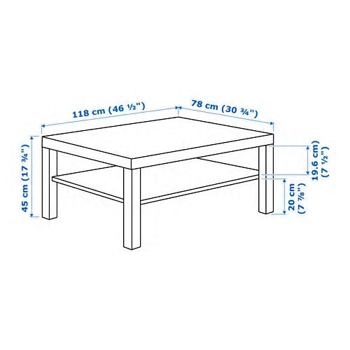 IKEA イケア LACK ラック 118×78cmコーヒーテーブル, ブラックブラウン 803.529.51 | 日本オアシス株式会社