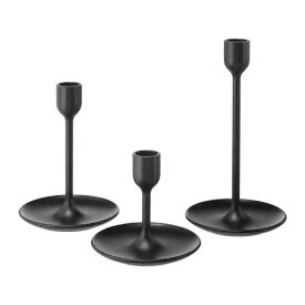 IKEA イケア FULLTALIG フルターリグキャンドルホルダー3個セット, ブラック 103.421.35