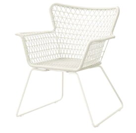 IKEAH&#214;GSTEN ホーグステンチェア アームレスト付き 屋外用, ホワイト402.098.61